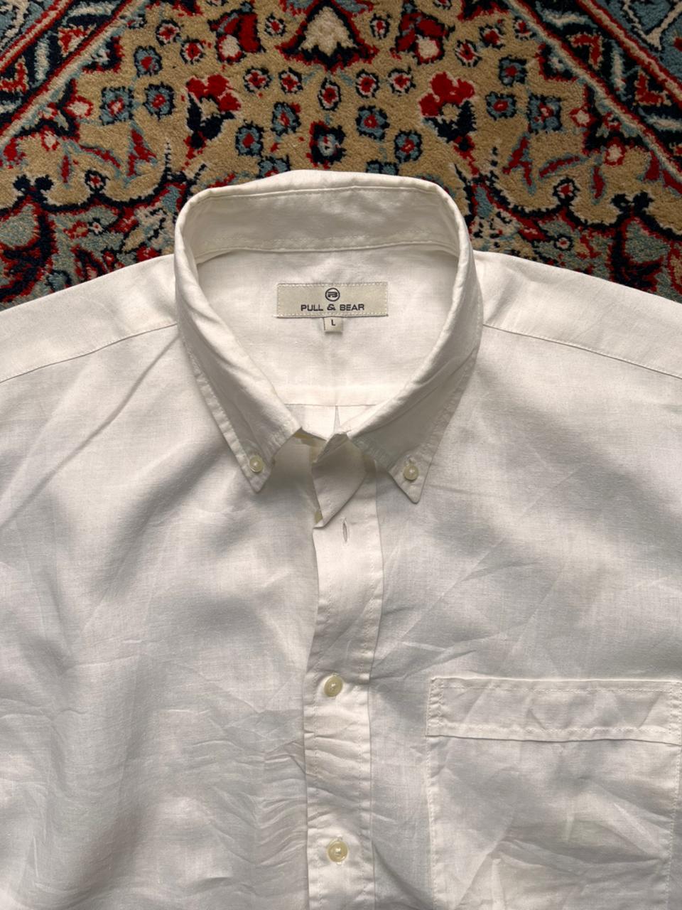 Pull & Bear Lightweight Summer Breathable Ramie Button Down Shirt - XL
