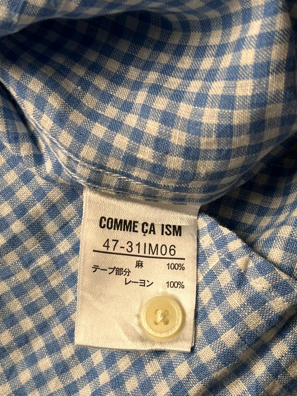 Comme Ça Ism JAPANESE MADE Premium Gingham Plaid Linen Button Down Shirt - L