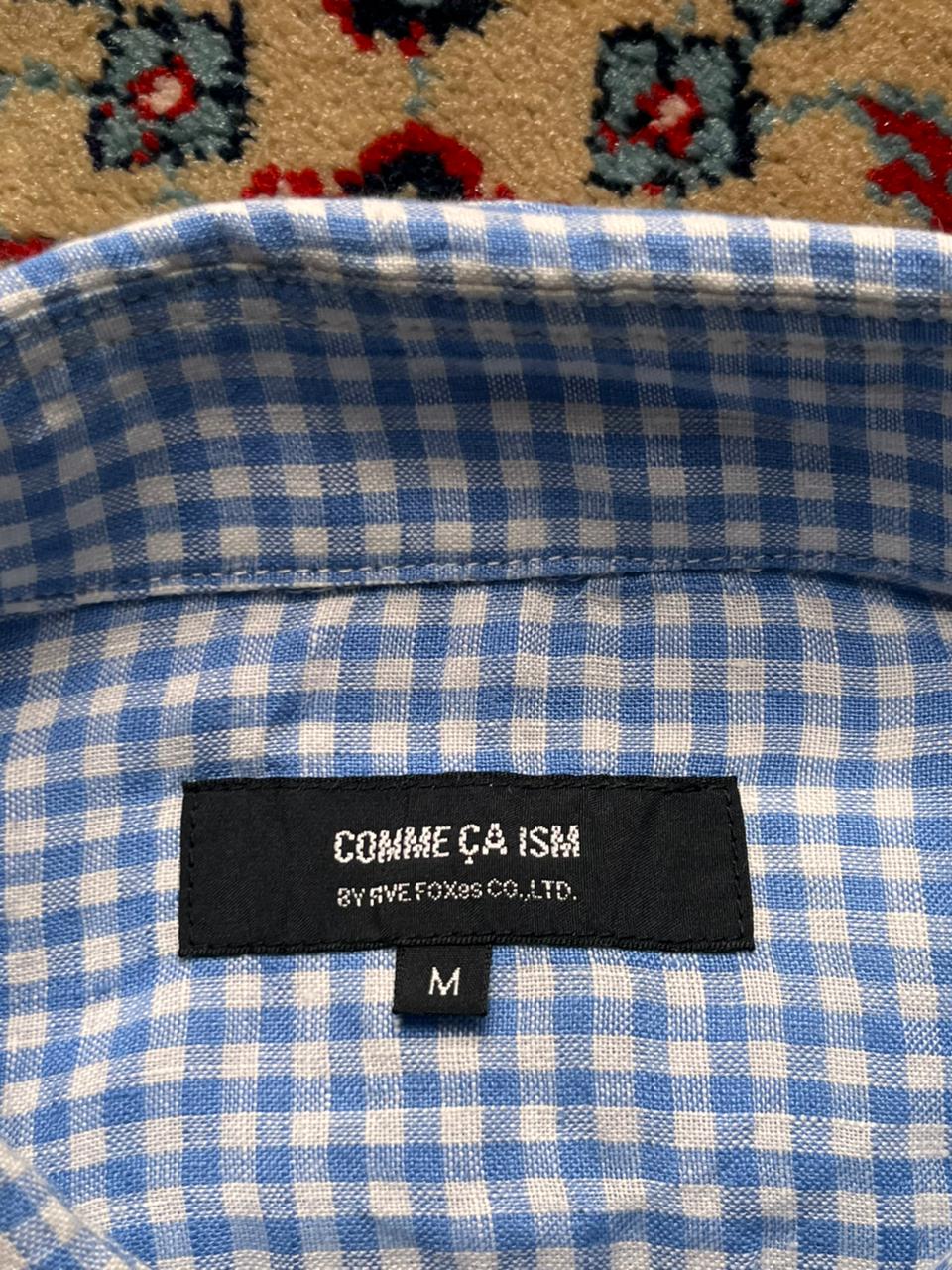 Comme Ça Ism JAPANESE MADE Premium Gingham Plaid Linen Button Down Shirt - L