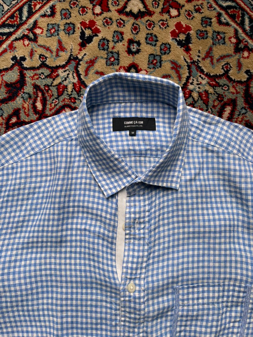 Comme Ça Ism JAPANESE MADE Premium Gingham Plaid Linen Button Down Shirt - L