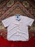 Daniel Hechter Paris Cotton Linen Micro-Check Button Down Shirt - L