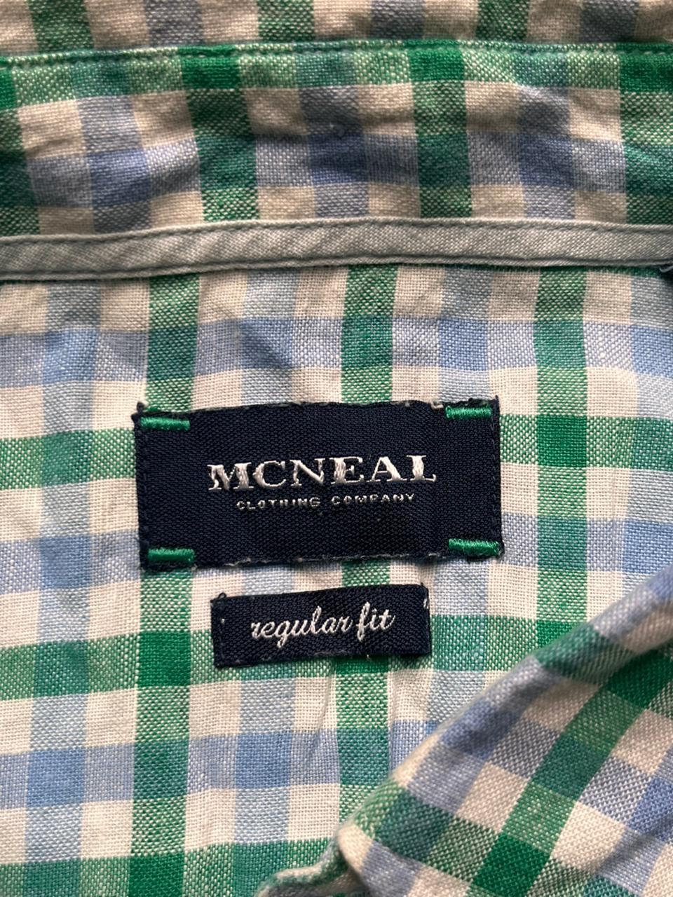 McNeal Linen Blend Gingham Button Down Shirt - XL