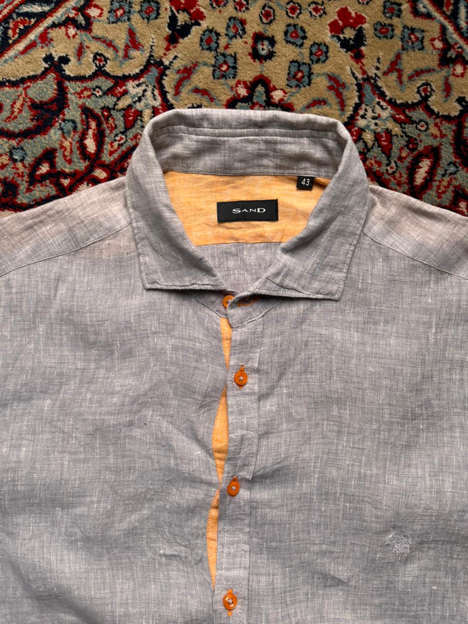 Sand Copenhagen Linen Grey Button Down Shirt - L