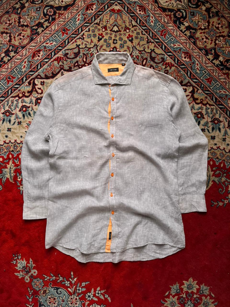 Sand Copenhagen Linen Grey Button Down Shirt - L