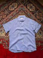 Umberto Carro Positano Blue Linen Button Down Shirt - XL