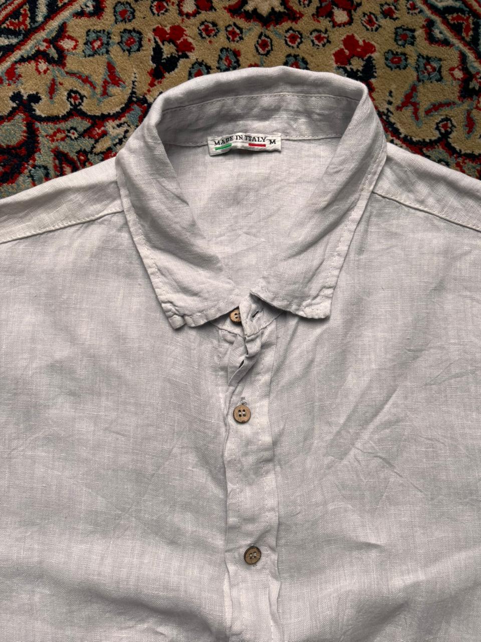 ITALIAN MADE Linen Button Down Casual Shirt - L