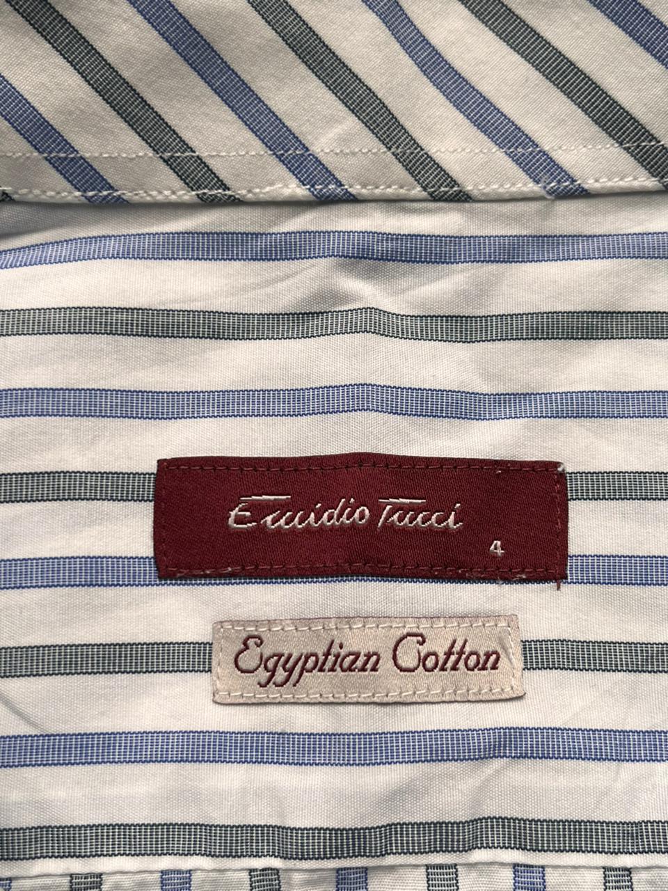 EMIDIO TUCCI Luxury Egyptian Cotton Striped Button Down Shirt - L