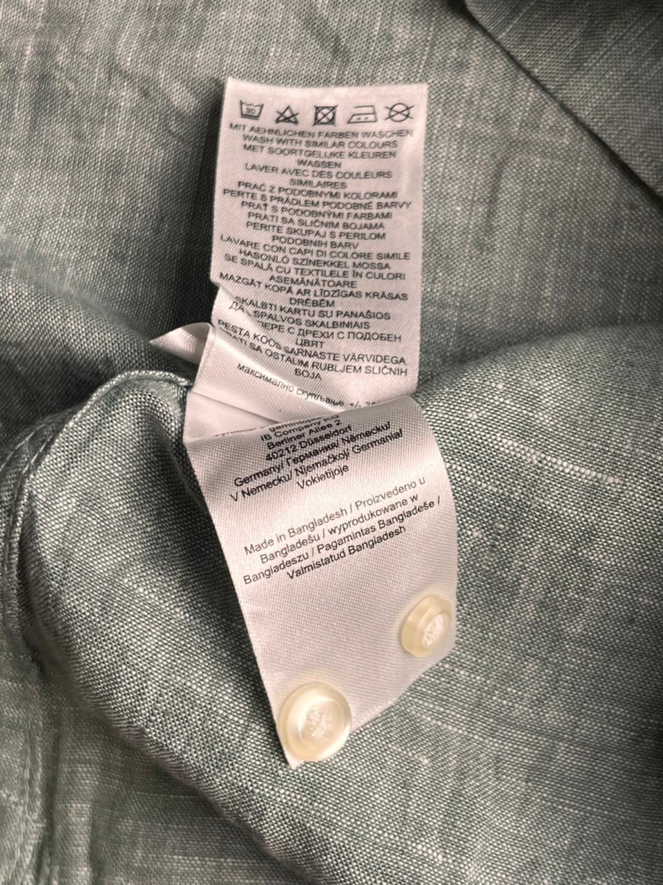 Christian Berg Pure Linen Sage Green Button Down Shirt - XL