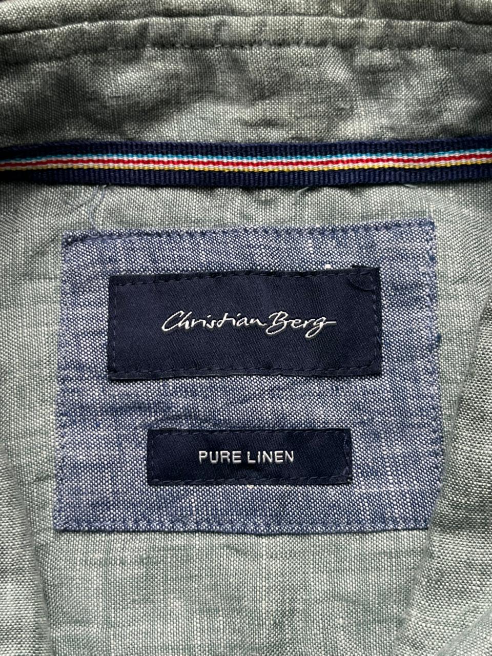 Christian Berg Pure Linen Sage Green Button Down Shirt - XL