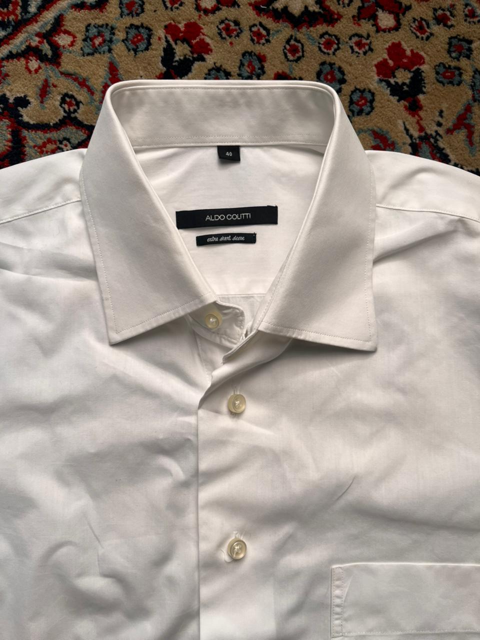 Aldo Colitti Cotton White Button Down Dress Shirt - L