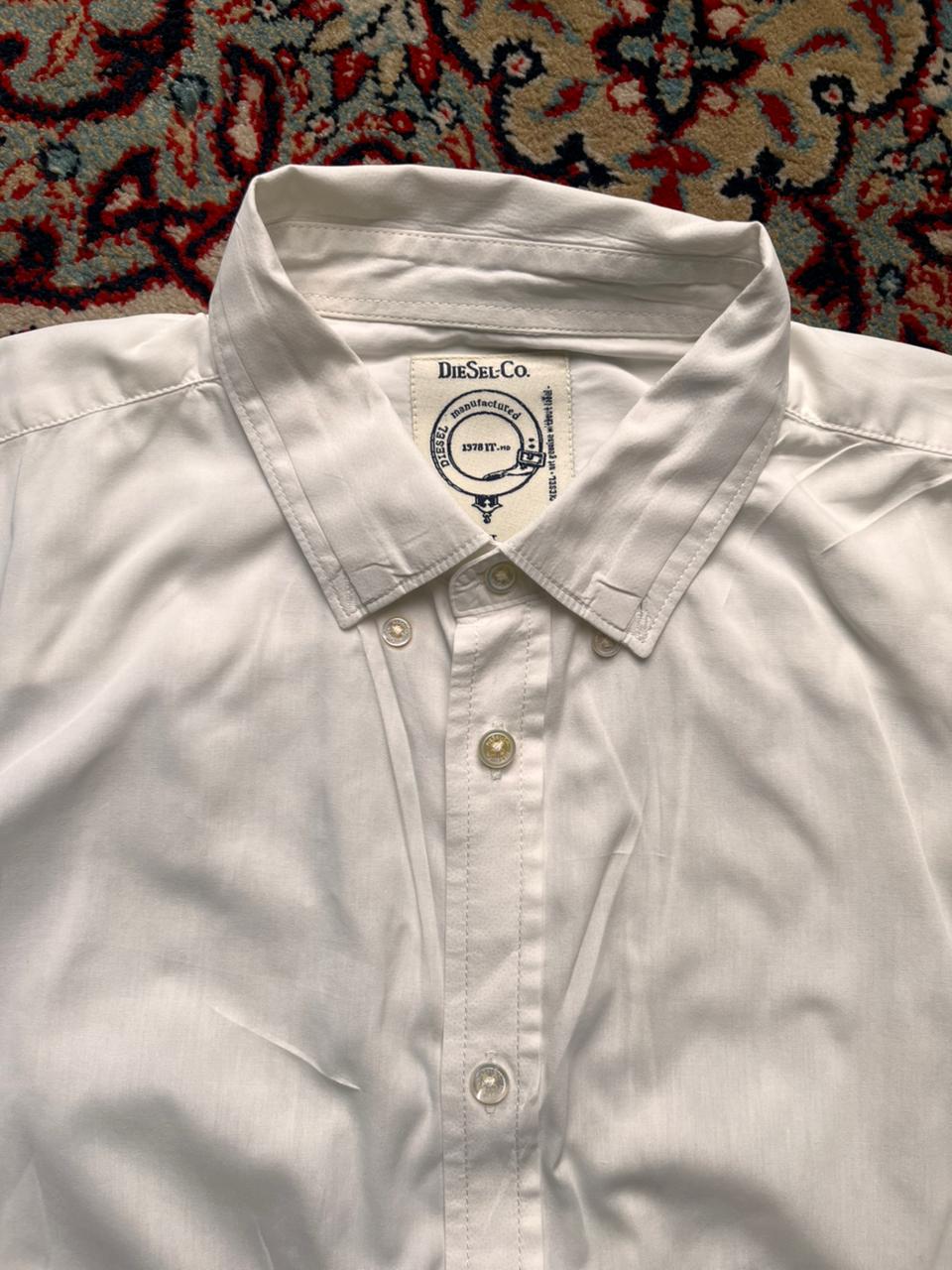 Diesel Slim Fit White Button Down Shirt - L