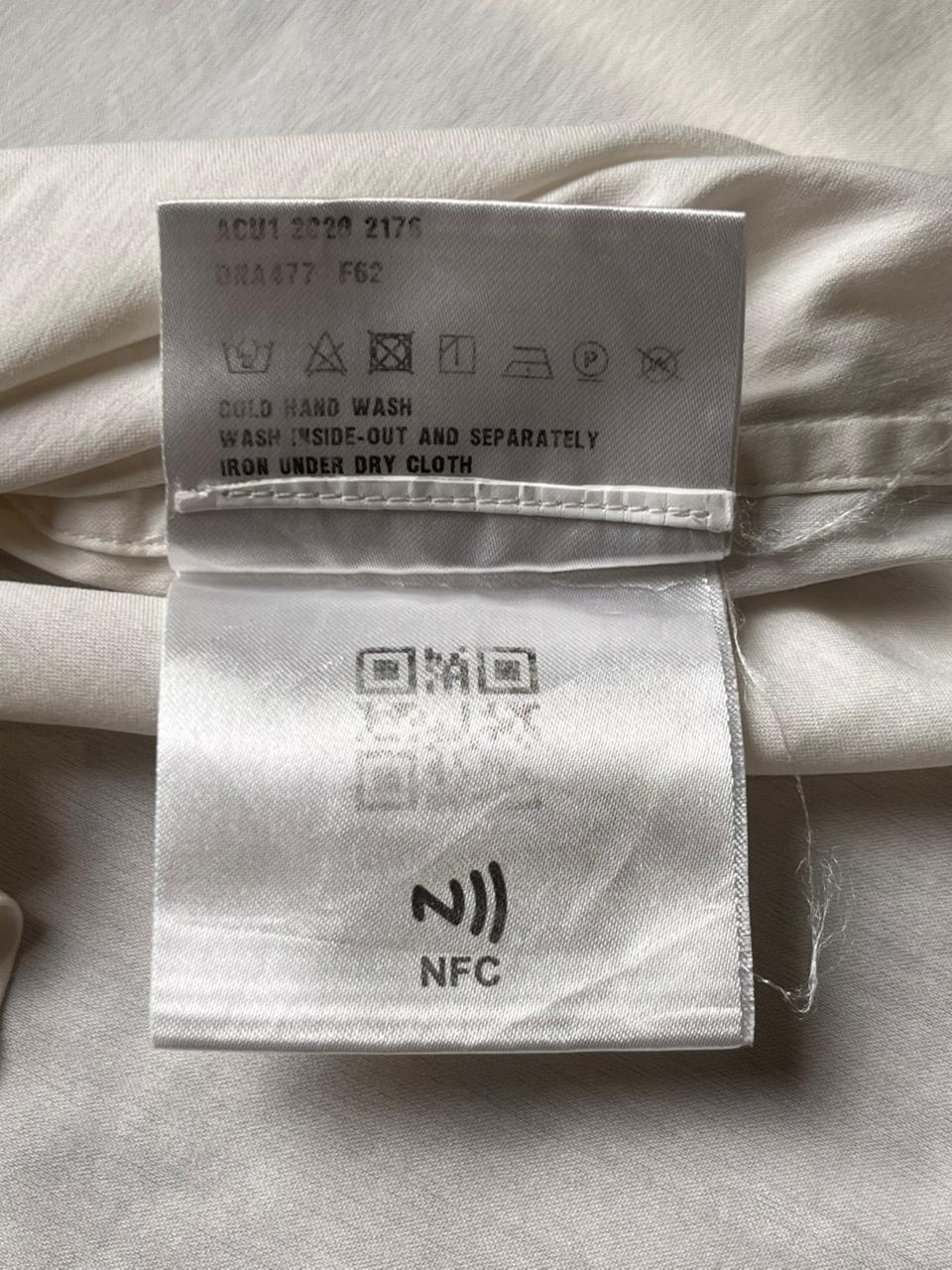 PRADA Milano Luxury White Stretch Cotton Poplin Tailored Button Down Shirt - L