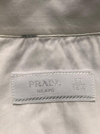 PRADA Milano Luxury White Stretch Cotton Poplin Tailored Button Down Shirt - L