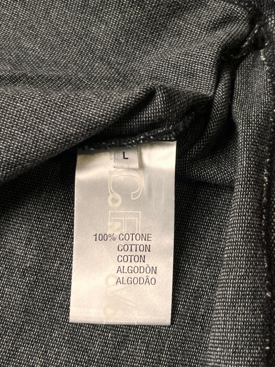 VERSACE FULL SLEEVE ITALIAN MADE GREY FITTED LUXURY POLO - L