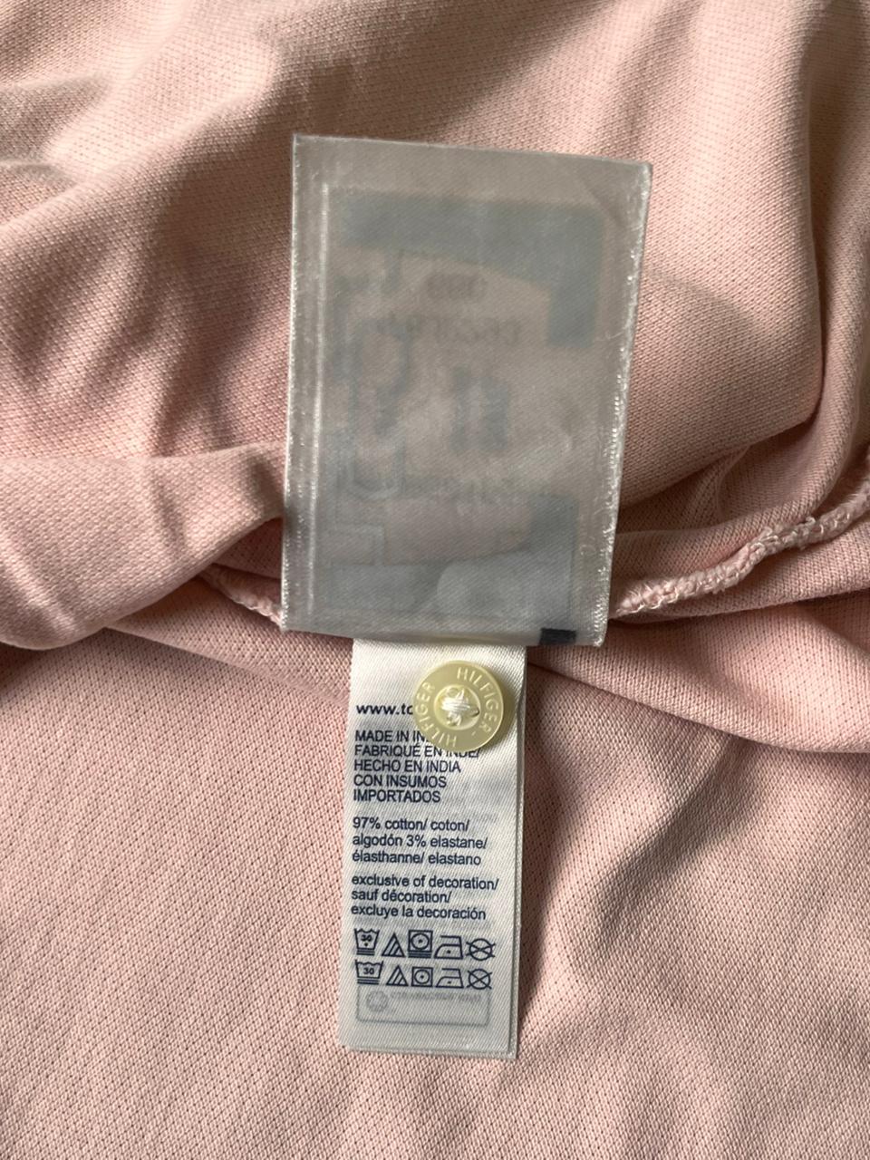 TOMMY HILFIGER PINK LOGO PIQUE POLO - XXL