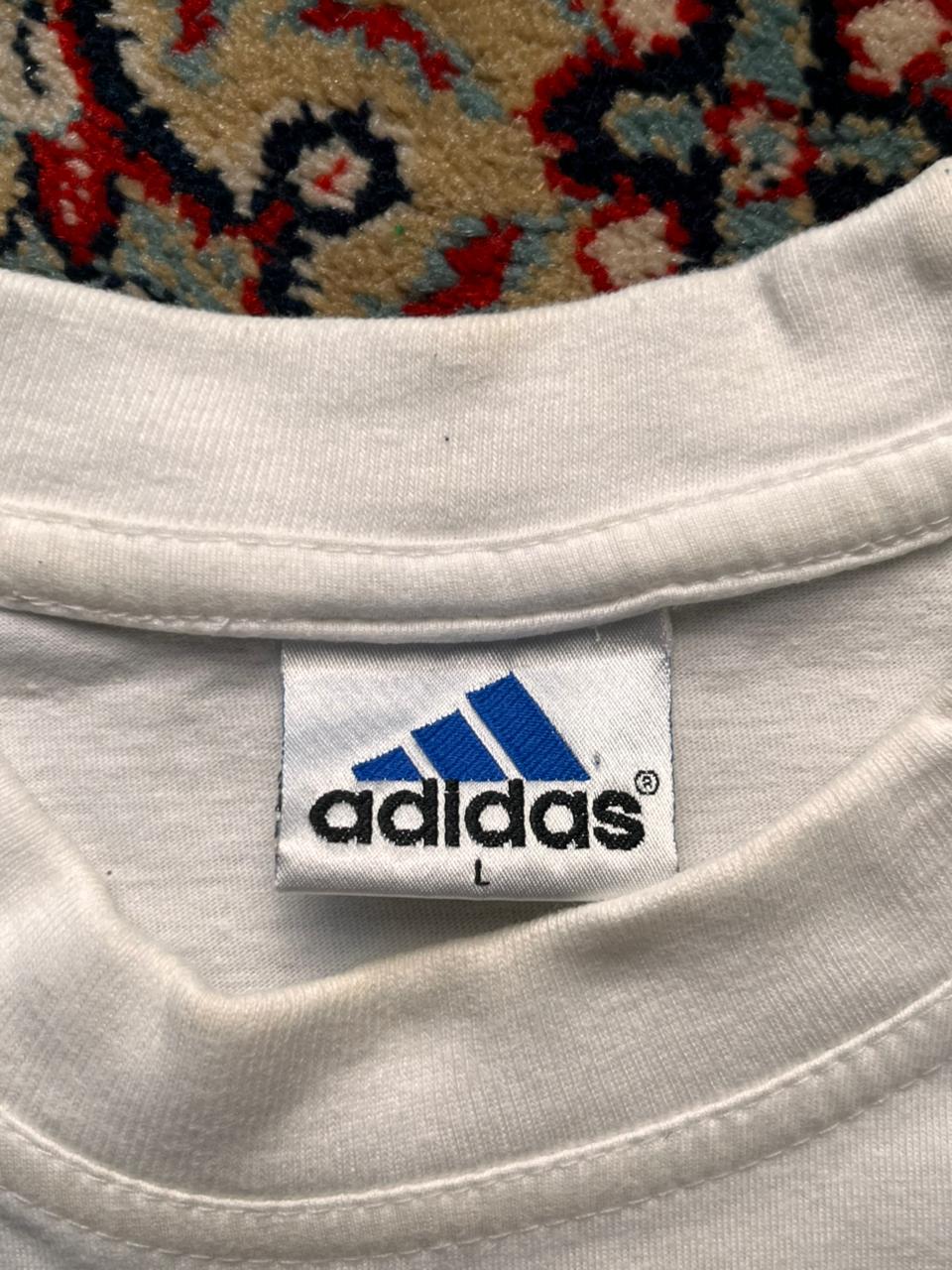 VINTAGE ADIDAS PURE COTTON RELAXED FIT PRINTED TEE - M