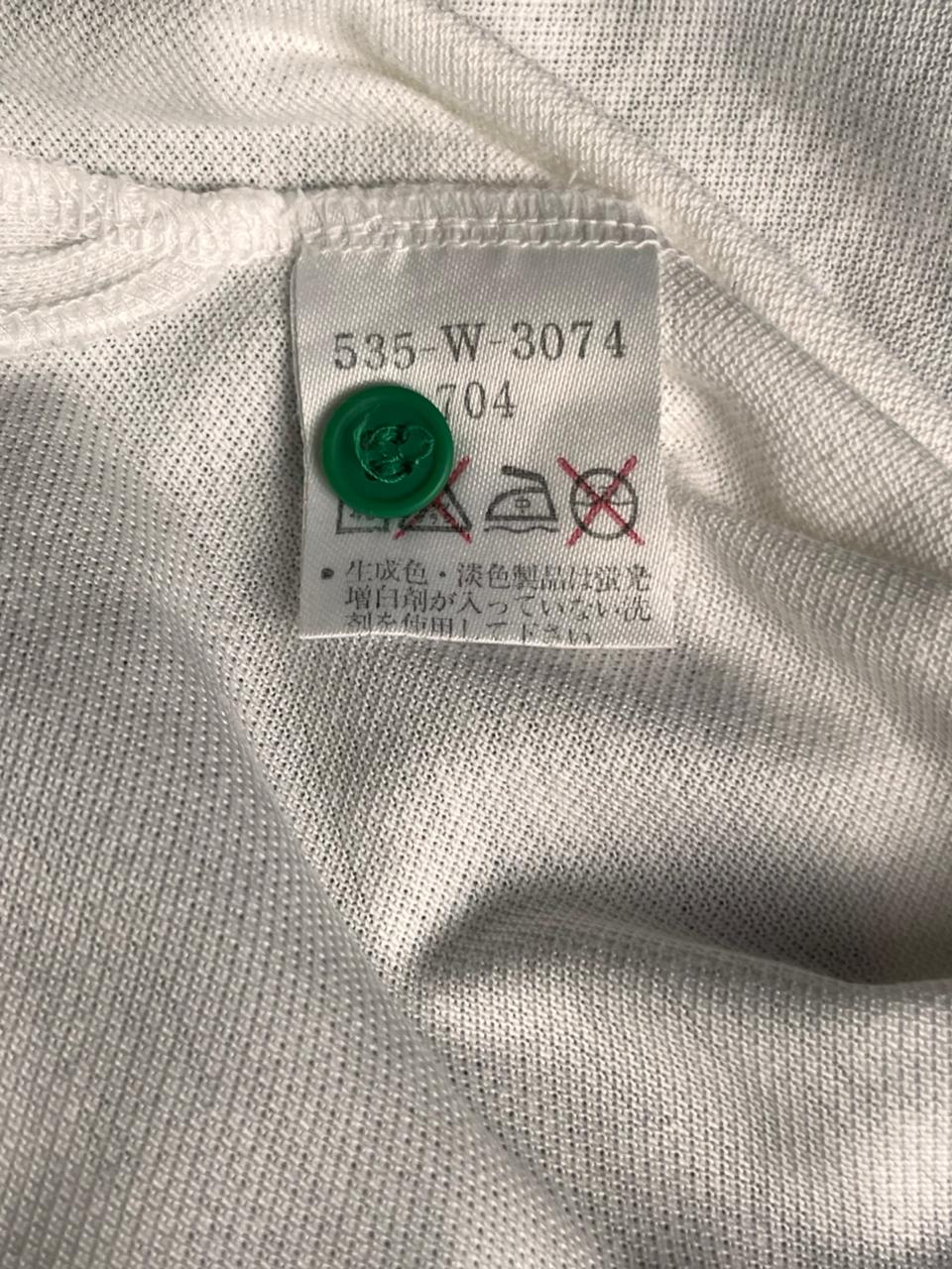 KENZO GOLF VINTAGE EMBROIDERED LOGO WHITE PIQUE POLO TEE - L