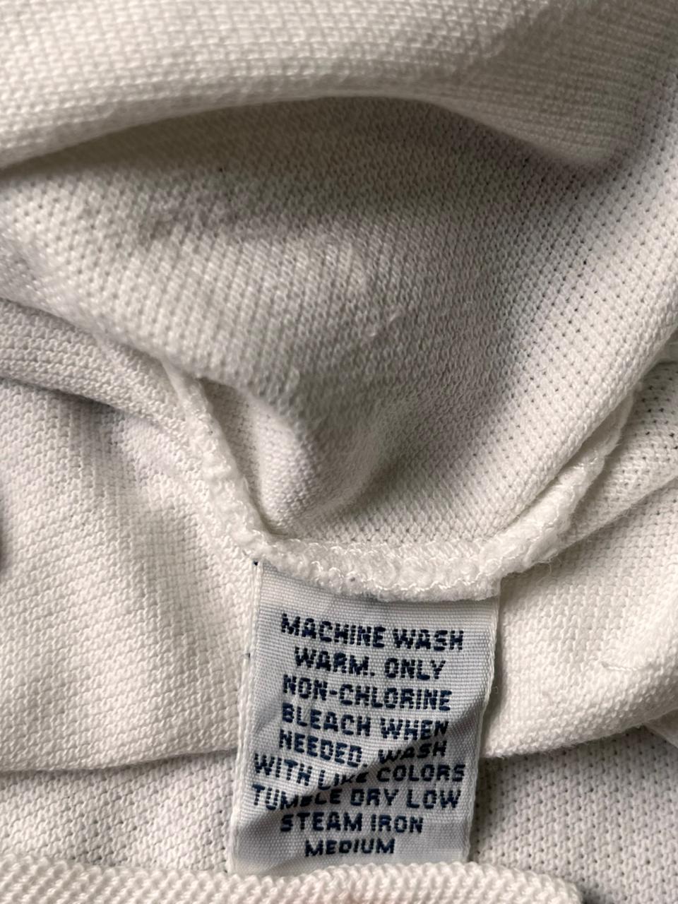 POLO RALPH LAUREN CLASSIC WHITE PIQUE COTTON RELAXED FIT POLO - L