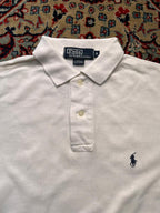 POLO RALPH LAUREN CLASSIC WHITE PIQUE COTTON RELAXED FIT POLO - L