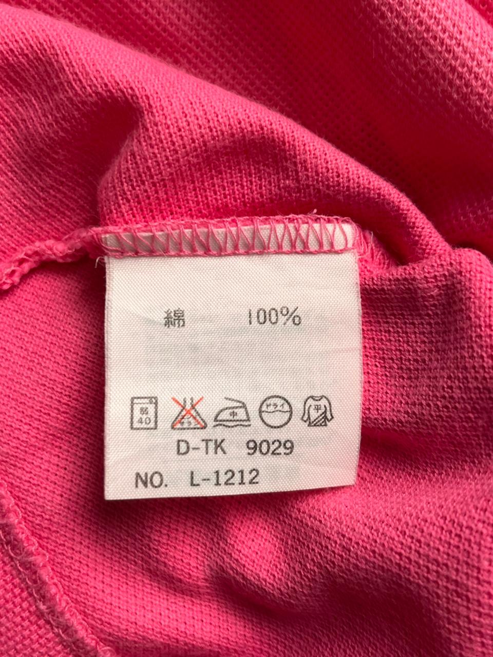 VINTAGE CHEMISE LACOSTE PURE COTTON BABY PINK POLO - M