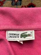 VINTAGE CHEMISE LACOSTE PURE COTTON BABY PINK POLO - M