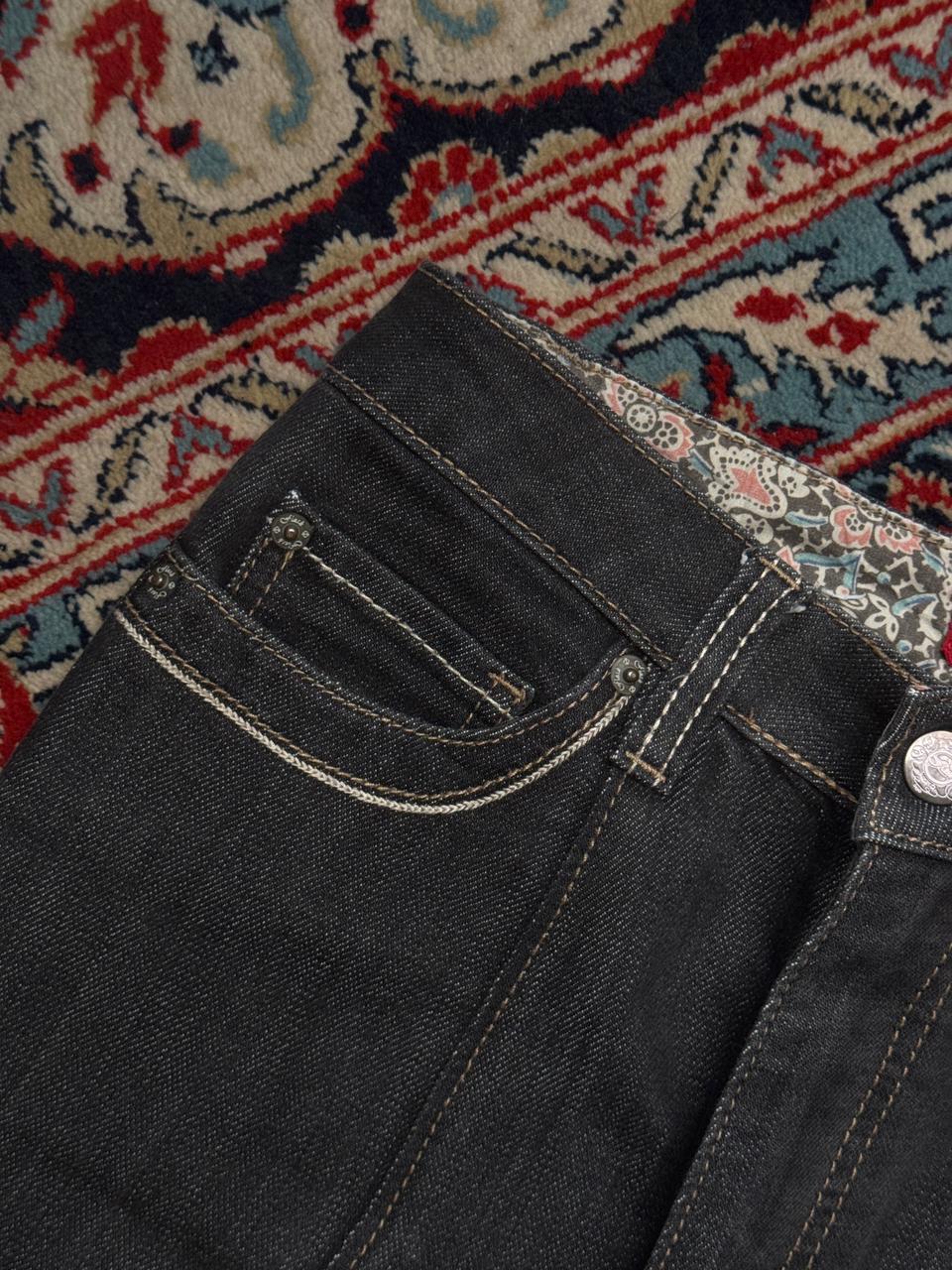 FLASH BLACK CONTRAST STITCH HIGH WAISTED FLARED WOMEN JEANS - 26