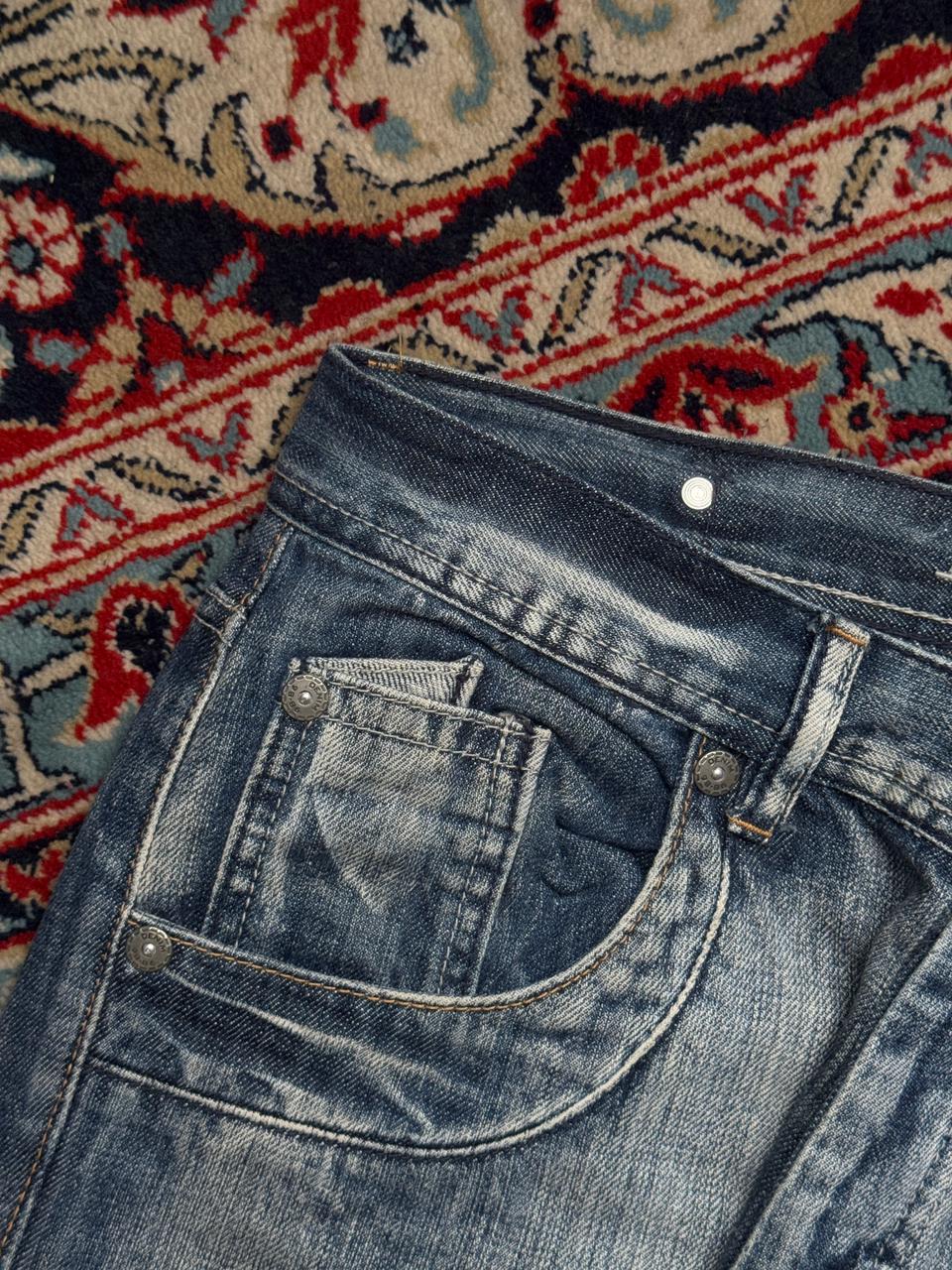 98-86 TIGER PATCH BLUE WASHED Relaxed-BOOTCUT FIT JEANS - 30