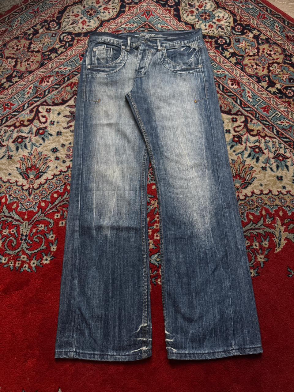 98-86 TIGER PATCH BLUE WASHED Relaxed-BOOTCUT FIT JEANS - 30