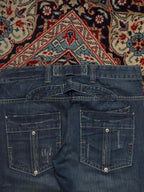 BLUE SKY FASHION DARK WASHED STRAIGHT FIT BIKER HEAVYWEIGHT STURDY JEANS - 34