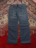 BLUE SKY FASHION DARK WASHED STRAIGHT FIT BIKER HEAVYWEIGHT STURDY JEANS - 34