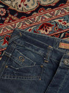 BLUE SKY FASHION DARK WASHED STRAIGHT FIT BIKER HEAVYWEIGHT STURDY JEANS - 34