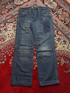 BLUE SKY FASHION DARK WASHED STRAIGHT FIT BIKER HEAVYWEIGHT STURDY JEANS - 34