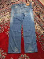 DIESEL LARKEE INDUSTRY BLUE WASHED STRAIGHT FIT JEANS - 38