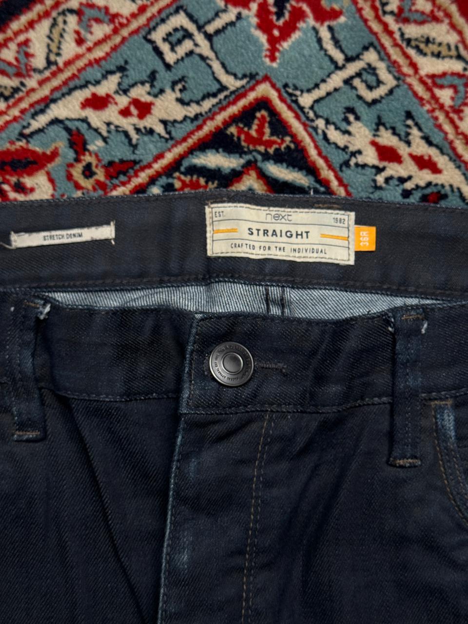 Next Dark Indigo Rinse Straight Fit JEANS - 36