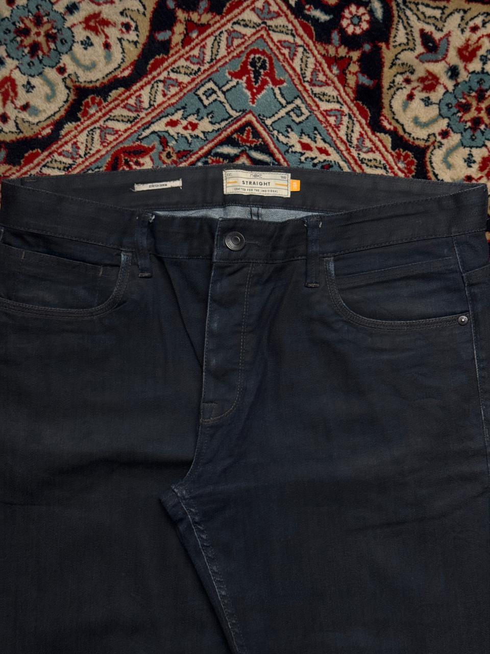 Next Dark Indigo Rinse Straight Fit JEANS - 36