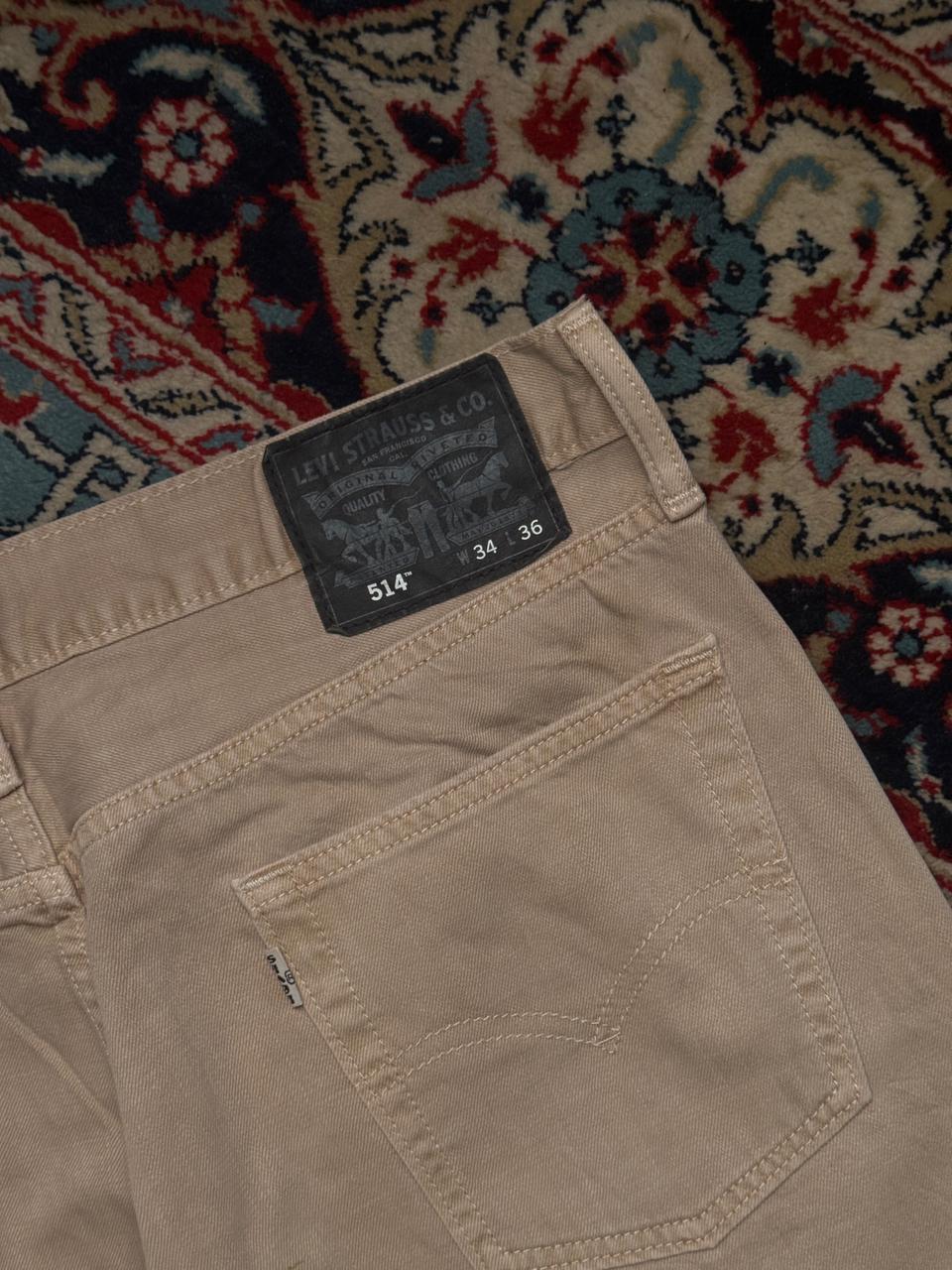 Levi's 514 Straight Fit Khaki Tan Twill Chino PANTS - 34