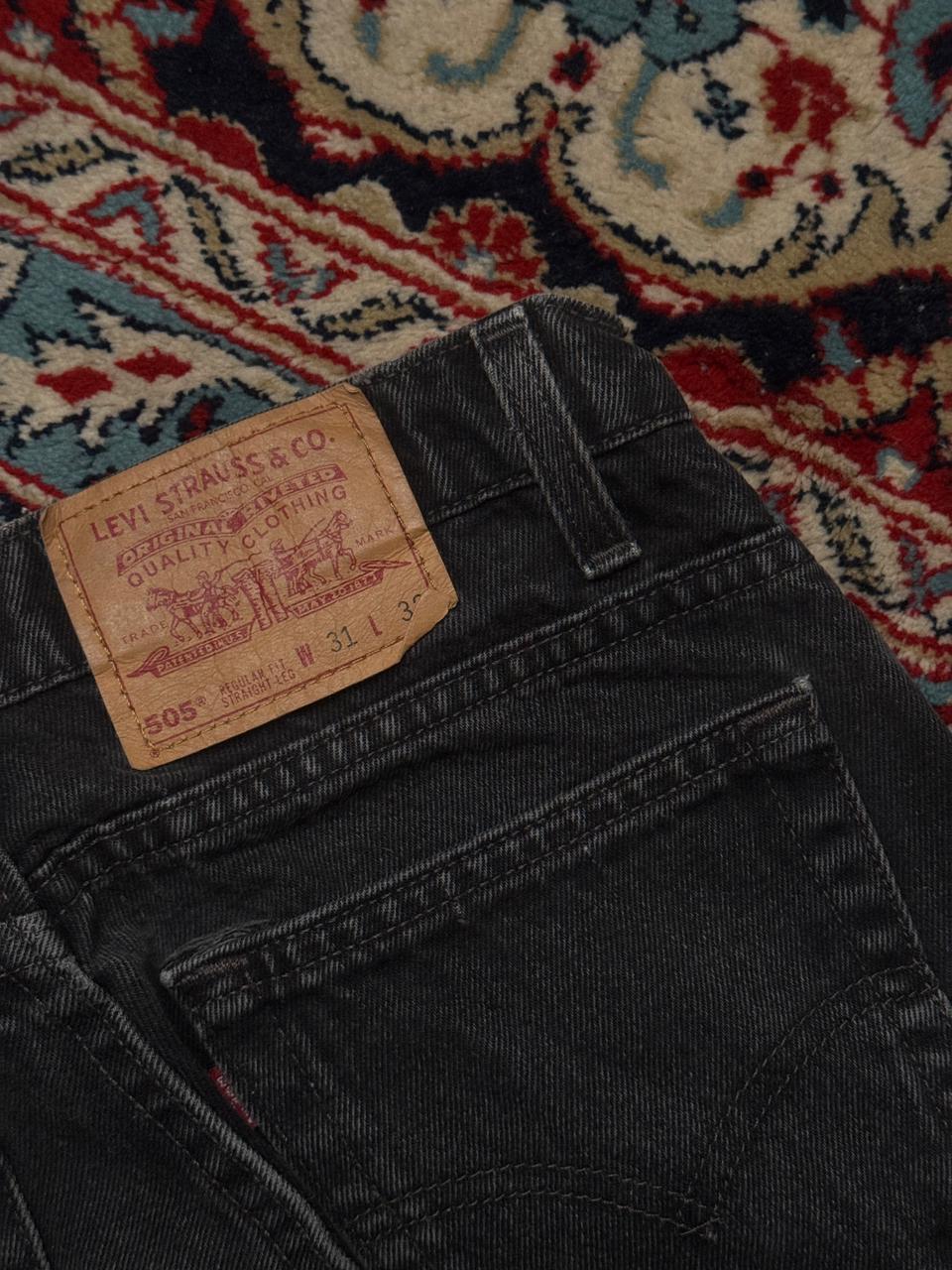 Levi's 505 Straight Fit Washed Black Workwear JEANS - 28