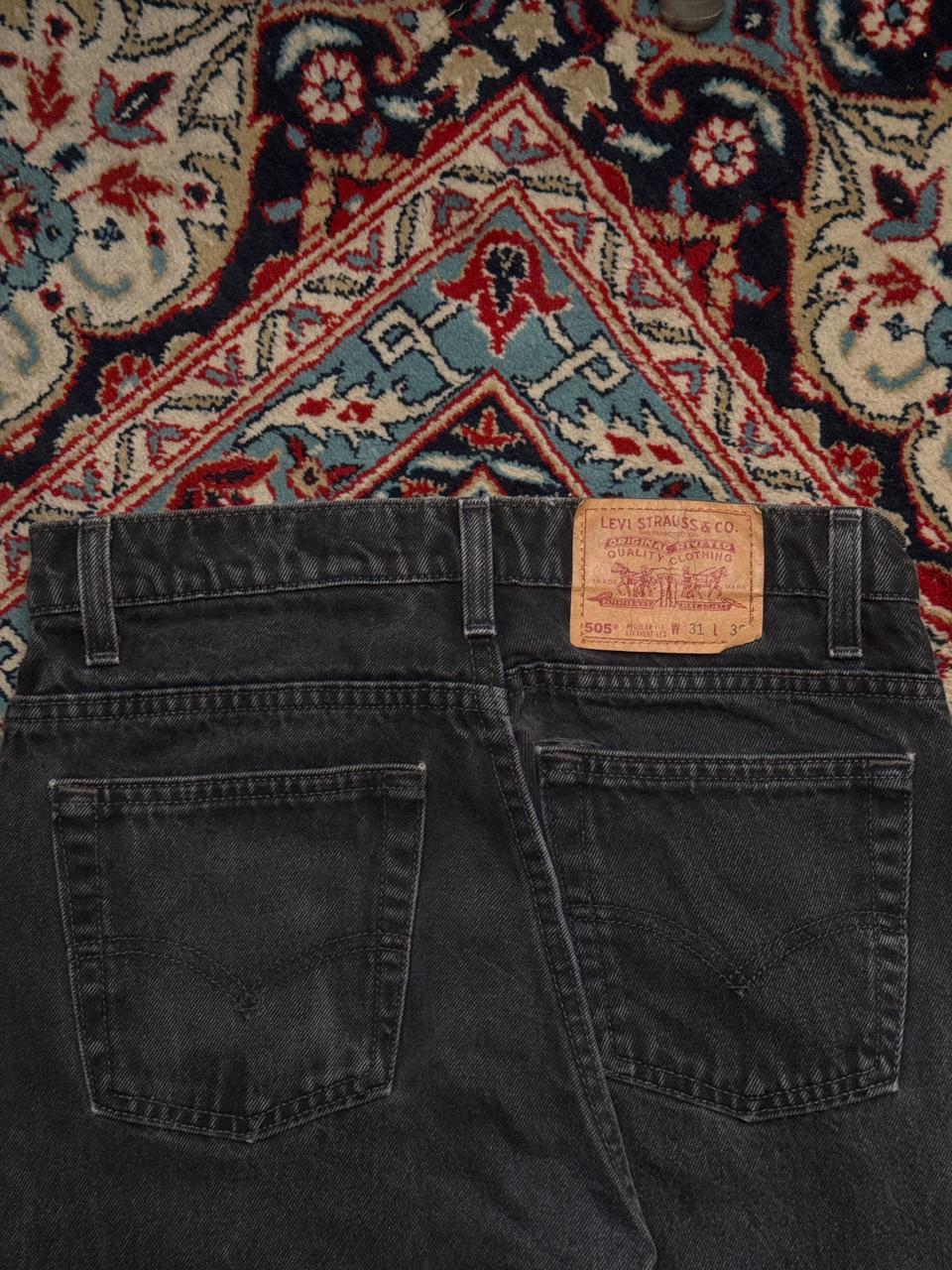 Levi's 505 Straight Fit Washed Black Workwear JEANS - 28