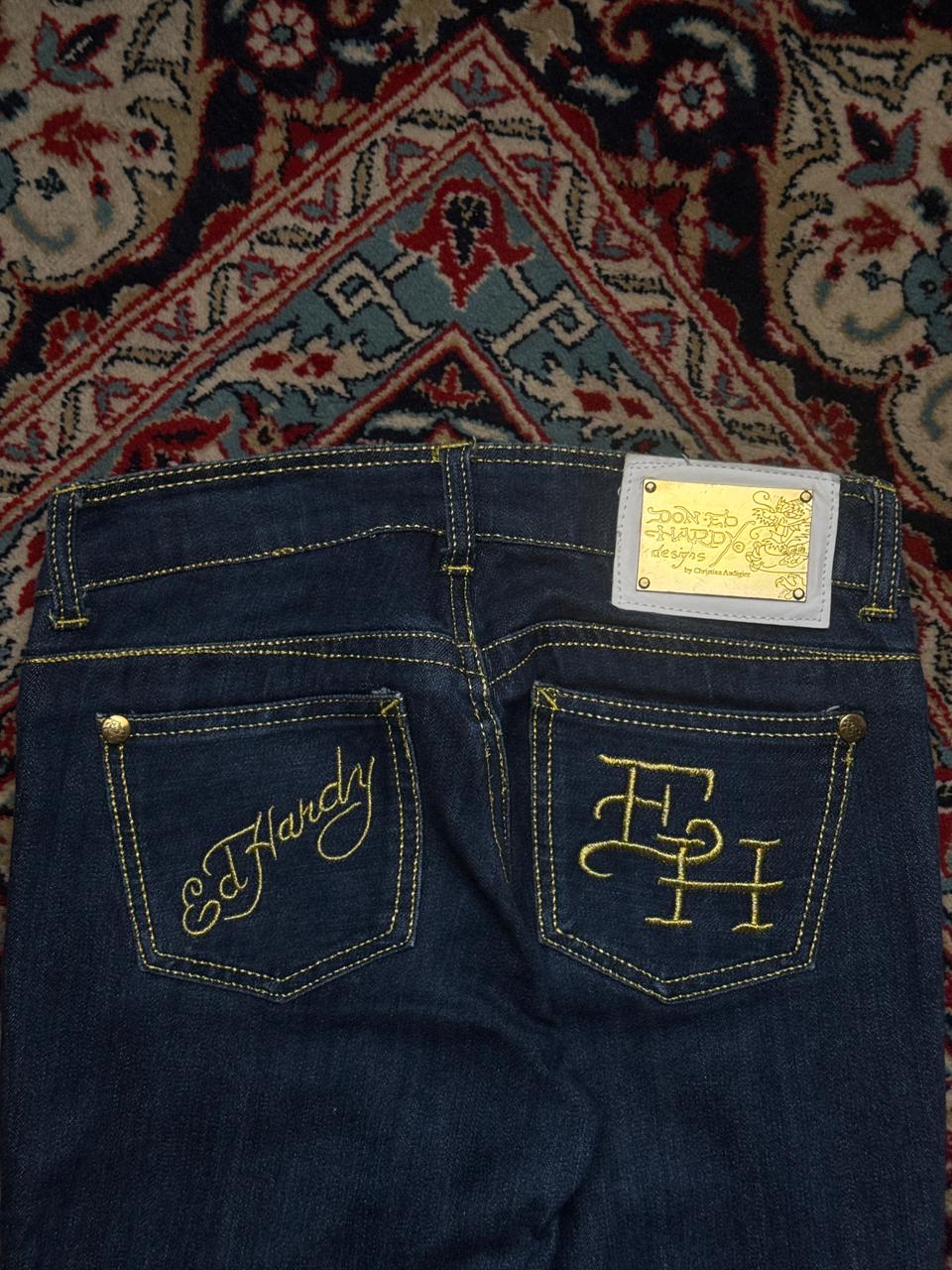 Ed Hardy by Christian Audigier Embroidered women FlareD JEANS - 28