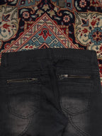 In The Attic Black Multi Zipper BOOTCUT Fit BIKER JEANS - 30