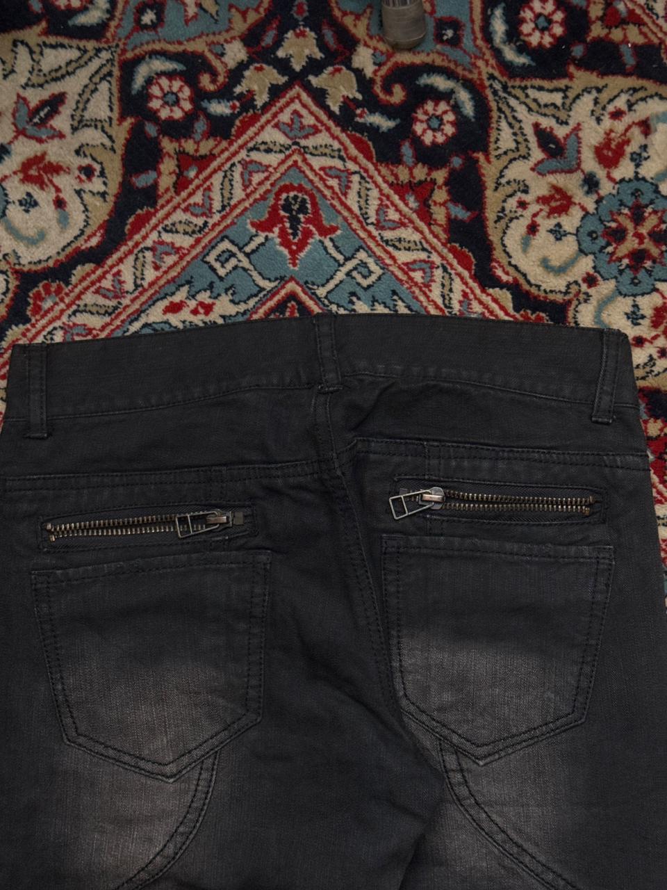 In The Attic Black Multi Zipper BOOTCUT Fit BIKER JEANS - 30