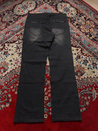 In The Attic Black Multi Zipper BOOTCUT Fit BIKER JEANS - 30