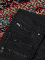 In The Attic Black Multi Zipper BOOTCUT Fit BIKER JEANS - 30