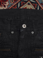 In The Attic Black Multi Zipper BOOTCUT Fit BIKER JEANS - 30
