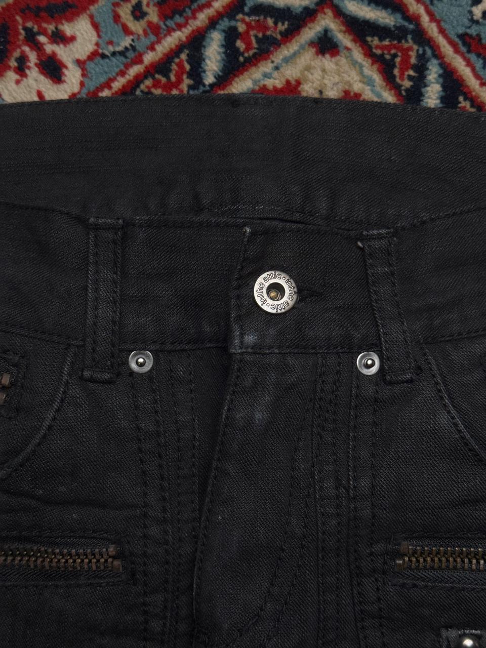 In The Attic Black Multi Zipper BOOTCUT Fit BIKER JEANS - 30