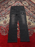 In The Attic Black Multi Zipper BOOTCUT Fit BIKER JEANS - 30