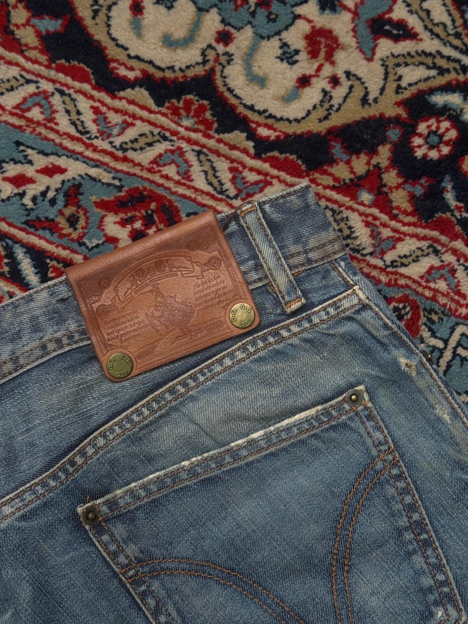 Vintage D&G Dolce & Gabbana Distressed Straight-BOOTCUT Fit Light Washed blue JEANS - 34