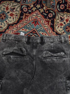 ZARA Grey Acid Wash Multi Pocket Baggy Fit Cargo Trousers - 32