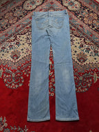 DIESEL LIV LIGHT WASH EMBROIDERED STRAIGHT FIT JEANS - 28