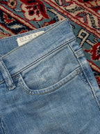 DIESEL LIV LIGHT WASH EMBROIDERED STRAIGHT FIT JEANS - 28